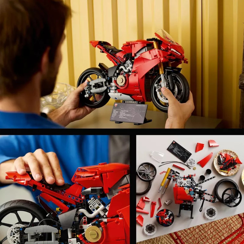 Set ndërtimi LEGO Ducati Panigale V4 S, 1603 copë, ngjyrë e kuqe