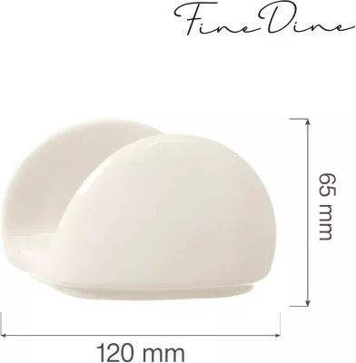Mbajtëse pecetash Fine Dine Crema/Perla porcelan, set 6 copë, krem