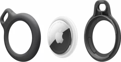 Mbështjellës Tech-Protect Rough për Apple AirTag me unazë, Zi
