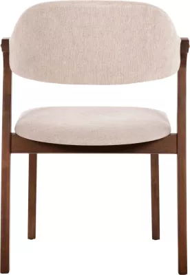 Karrige për ngrënie RIDER FH9734.02 dru gome ngjyrë arre-stof ecru 59x59x83Hcm., set prej 2 copë
