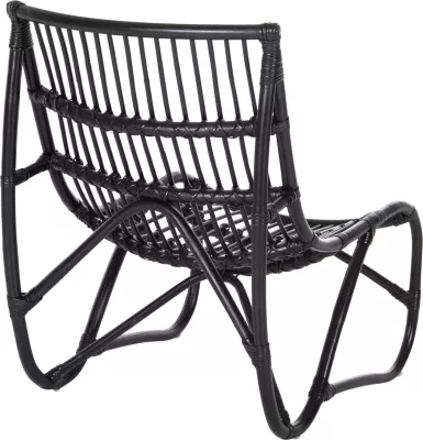 Karrige e jashtme GRINN, shkopinj Rattan, ngjyrë e zezë, 56.5x73.5x79.5H cm
