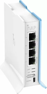 Access point Mikrotik hAP lite RB941-2nD-TC, Wi‑Fi 4 2.4GHz 300Mbps, 4x Fast Ethernet, bardhë/kaltër