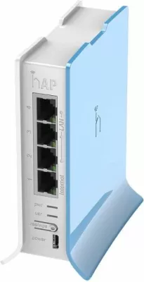 Access point Mikrotik hAP lite RB941-2nD-TC, Wi‑Fi 4 2.4GHz 300Mbps, 4x Fast Ethernet, bardhë/kaltër
