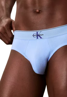 Të brendshme për meshkuj Calvin Klein Underwear HIP BRIEF 3PK LV00NB4471, të zeza - blu [Madhësia: S]