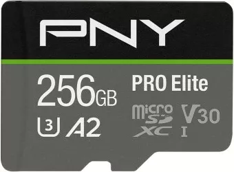 Kartelë memorie PNY PRO Elite 256GB microSDXC, Class 10, UHS-I, V30