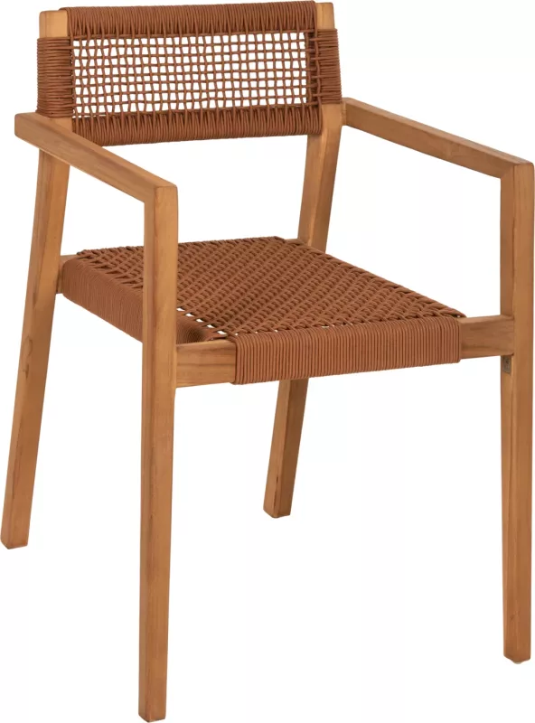 Karrige me krahë CHARLOTTE FH9637.01 dru tik natyral & litar kafe 59x54x83H cm