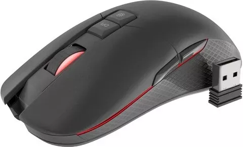 Maus Genesis Zircon 330, wireless, 3600 DPI, i kuq