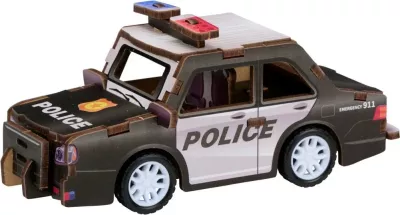 Lodër montuese 3D druri BD VOZICKI 55971-POLICE, 28 pjesë, pull-back