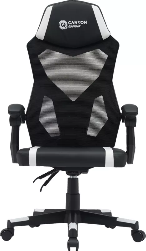 Karrige gaming CANYON Flow MCH01 mesh, 120 kg, e zezë/bardhë