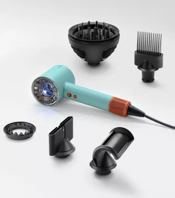 Tharëse flokësh Dyson Supersonic Nural, 1600 W, 13.3 l/s, Blu, Portokalli