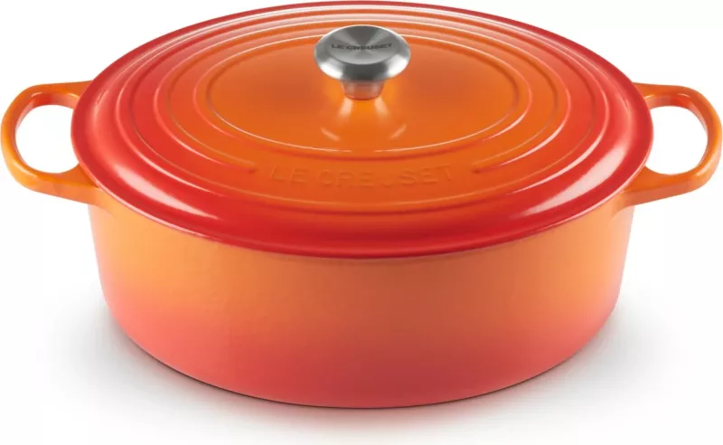 Tenxhere Le Creuset Signature 7.5L ovale, gize, portokalli