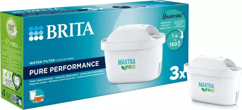 Filtrat e ujit Brita MX+ Pro Pure Performance, 150L, 3 copë, të bardha