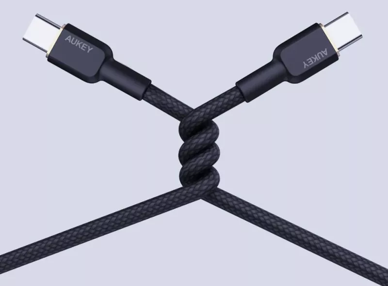 Kabllo AUKEY CB-NCC1 USB-C Type-C PD 60W 3A 1m Nylon e Zezë