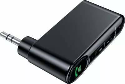 Transmetues/Marrës Bluetooth Baseus BSBA-02, Bluetooth 5.0, AUX MiniJack 3.5mm, handsfree me mikrofon, bateri 145 mAh, i zi