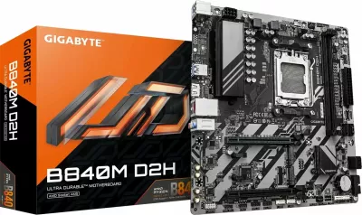Pllakë amë Gigabyte B840M D2H, AM5, mATX, DDR5 128GB, 2.5GbE