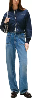 Jakne bomber për femra Tommy Hilfiger REG CROPPED BO WW0WW45634, kaltër e errët [Madhësia: L]