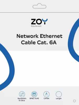 Kabllo rrjeti Ethernet ZOY ZCR05Y Cat 6 UTP CCA 0.5 m RJ45-RJ45, e verdhë