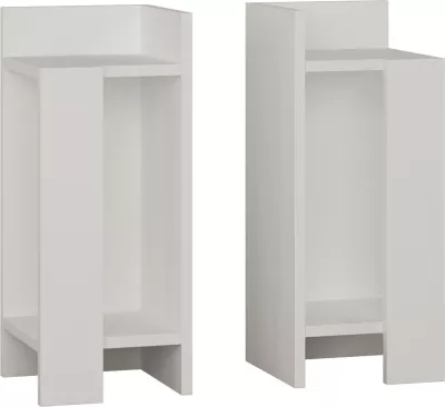 Komodinë e bardhë për dhomë gjumi, set prej 2 copësh, Skye Decor, Elos