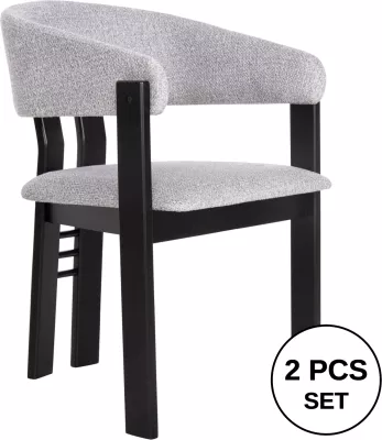 Karrige për ngrënie ZARRA FH9970.02 dru gome ngjyrë zezë-gri e lehtë 55,5x59x81,5Hcm., set prej 2 copë