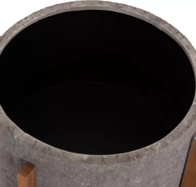Vazo e brendshme HOFF, çimento fiber ngjyrë gri, bazë dru tik, FH4682.03L, 50x35cm