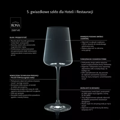 Gotë vere RONA Le Vin Chardonnay 480 ml, transparente, set 6 copë