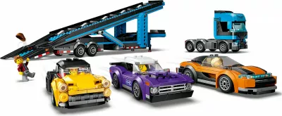 Set ndërtimi LEGO City 60408 Autotransporter me makina sportive, shumëngjyrëshe