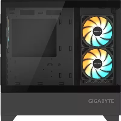 Kasë GIGABYTE C201 PANORAMIC GB-C201P, midi tower, ARGB, tempered glass, USB 3.0, e zezë