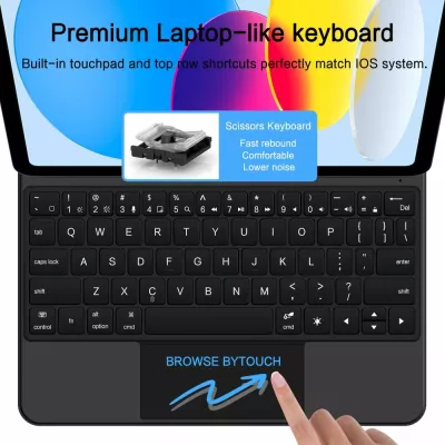 Mbështjellës me tastierë Tech-Protect SmartCase Magnetic për iPad 10.9" 2022 / iPad 11" 2025, e zezë