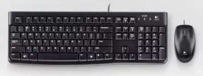 Tastierë dhe maus Logitech Desktop MK120, Wired, USB, Mekanik, QWERTY, Zi
