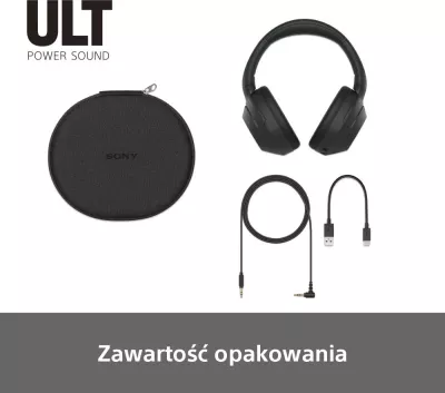 Kufje Sony ULT Wear, me anulim zhurme aktiv, ngjyrë e zezë