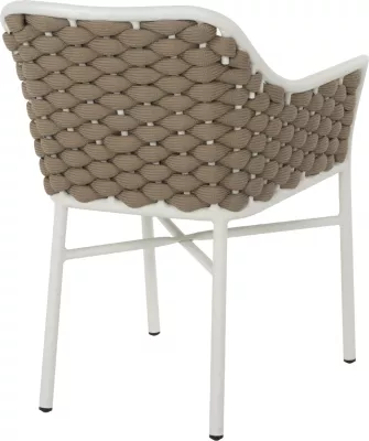 Karrige alumini FH5858.02 e bardhë me litar bezhë 56x58x76Hcm