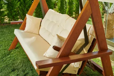 Karrige lëkundëse treshe për kopsht, ngjyrë bezhë, Skye Decor Lyon 2400