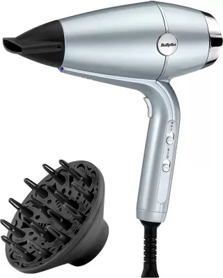 Tharëse flokësh BaByliss Hydro Fusion D773DE, 2100W, 3 nivele temperature, 2 shpejtësi, sky-blue