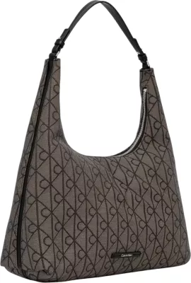 Çantë shpatulle për femra Calvin Klein LV04F3635G, e zezë-bezhë