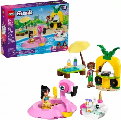 Lodra Lego për fëmijë Friends Unicorn and Flamingo Pool Party