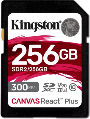 Kartelë memorie Kingston Canvas React Plus 256GB SDXC UHS-II, e zezë