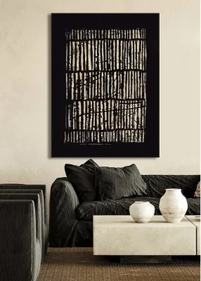 Pikturë dekorative Multiply, kanavacë, MDF, ngjyrë e zezë dhe bezhë, 90x120x4cm