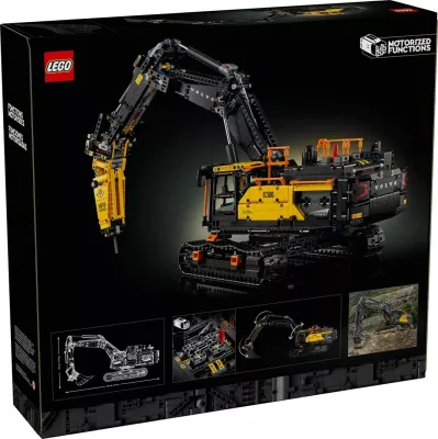 Set LEGO Technic Volvo EC500 Hybrid Excavator, 42215, për të rritur, e zezë/verdhe