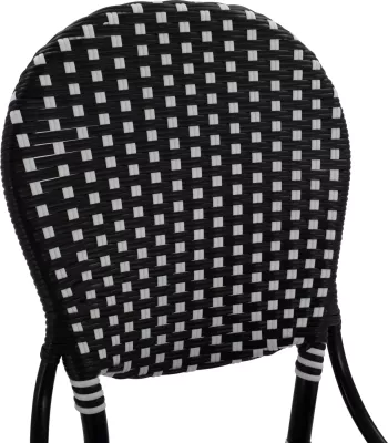 Karrige alumini pamje bambuje me thurje bardhë e zi FH5792.02 46x60x96 cm