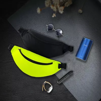 Çantë beli Hurtel për vrapim dhe aktivitete të jashtme, Canvas, e zezë