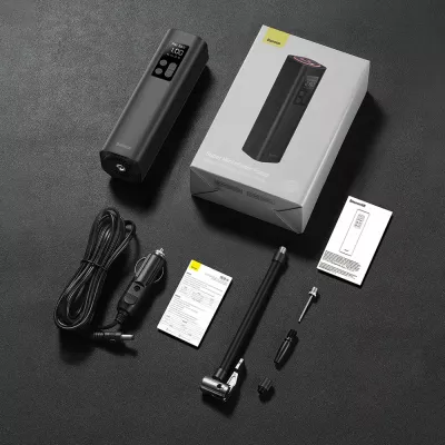 Kompresor mini për goma Baseus CRCQ000001, 12V, 120W, i zi