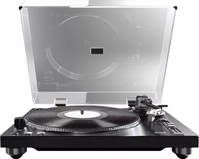 Gramafon Aiwa APX-1200BT/BK, Bluetooth 5.1, USB regjistrim, 12\" pjatë alumin, belt drive, zi