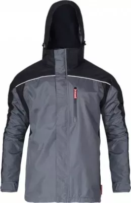 Xhaketë pune LAHTI PRO LPKZ2XL, e papërshkueshme nga uji, me astar fleece të heqshëm, XL, gri/zezë