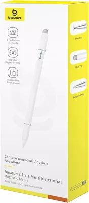 Stilolaps digjital Baseus Smooth Writing III 3in1, për tablet, celular e laptop, i bardhë