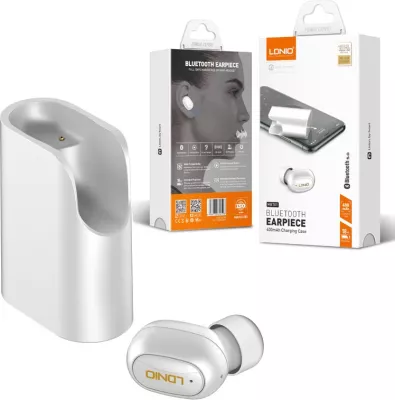 Kufje LDNIO MBT01 TWS Bluetooth 5.0 me kuti karikimi 400mAh, e bardhë