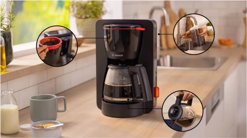 Aparat kafeje Bosch TKA3M13, 10 filxhanë, 1000W, i zi