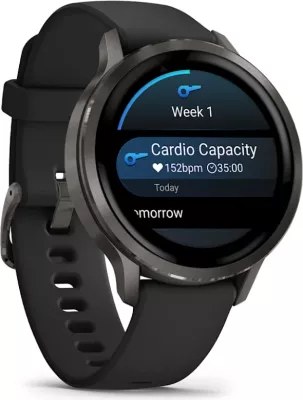 Smartwatch Garmin Venu® 4, Slate/Black Silicone Band, 41 mm