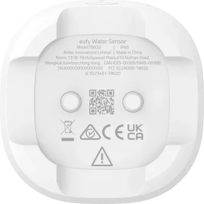 Sensor alarmi uji e ngrice EUFY, wireless, Wi-Fi, i bardhë