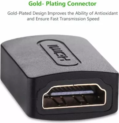 Zgjatues/adapter HDMI Female to Female UGREEN 20107, 2x HDMI Type A (F), konektorë të veshur me ar, i zi, polybag