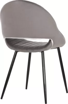 Karrige për ngrënie ODEN FH9001.01, kadife gri, këmbë metalike të zeza, 52x55x84H cm